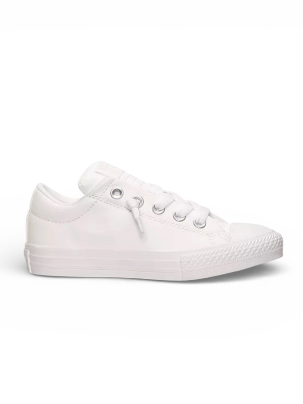 Converse Junior's Chuck Taylor Street Ox Leather Sneaker White EU 38.5